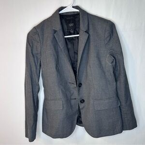 J. Crew  Women’s Super 120’s Charcoal Men's Blazer Gray 100% Wool Size 4P